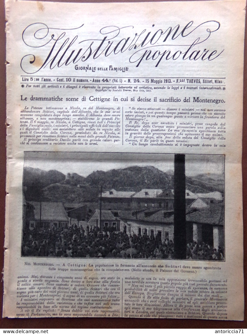L'Illustrazione Popolare 15 Maggio 1913 Cettigne Scutari Leptis Magna Lamartine - Andere & Zonder Classificatie