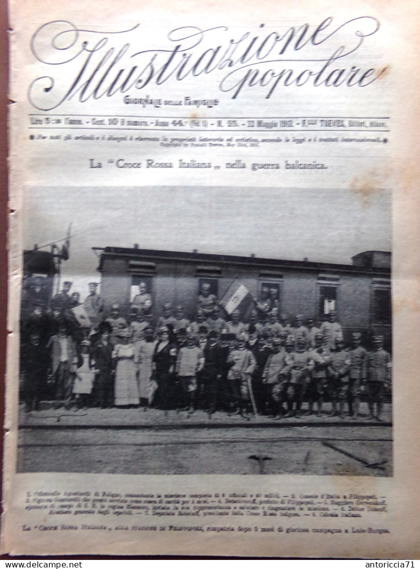 L'Illustrazione Popolare 22 Maggio 1913 Croce Rossa Scuola Infermiere Albanesi - Sonstige & Ohne Zuordnung