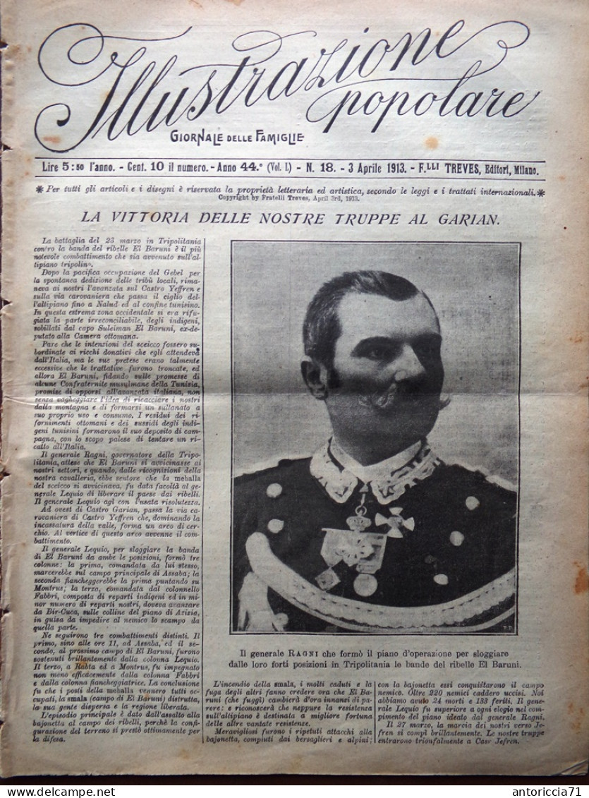 L'Illustrazione Popolare 3 Aprile 1913 Ragni De Amicis Romanov Giorgio Di Grecia - Sonstige & Ohne Zuordnung