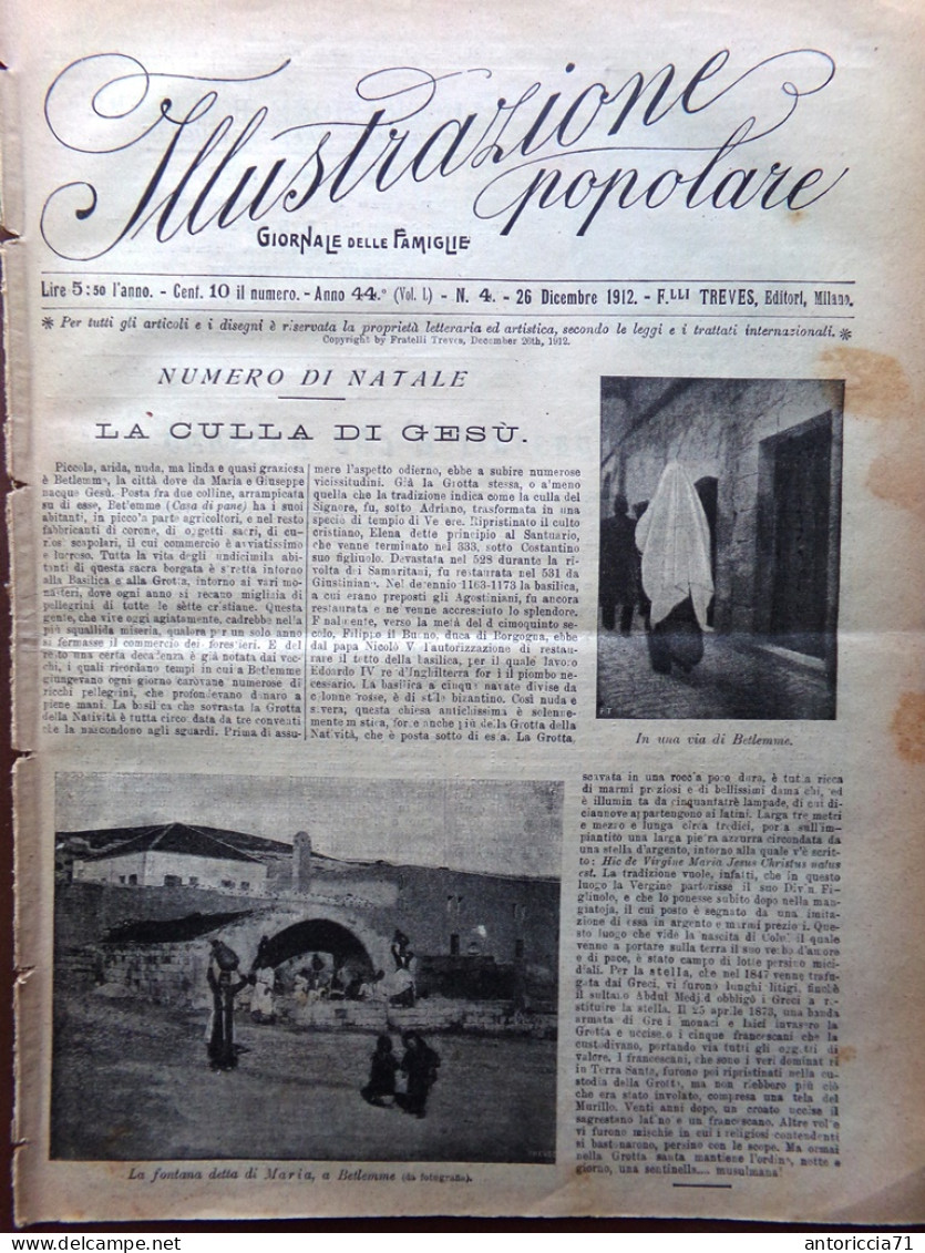 L'Illustrazione Popolare 26 Dicembre 1912 Natale Lettera De Amicis Sardegna Arte - Other & Unclassified