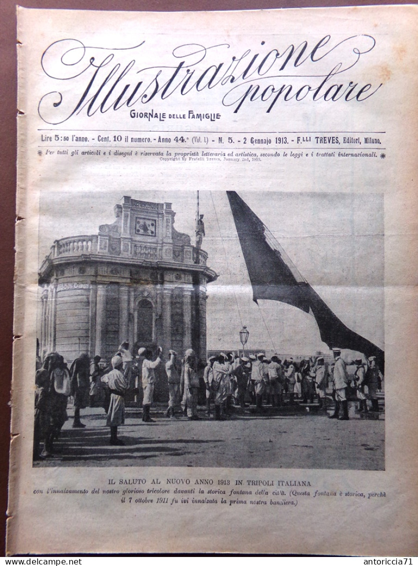 L'Illustrazione Popolare 2 Gennaio 1913 Giolitti Diplomatici Bersezio De Amicis - Sonstige & Ohne Zuordnung