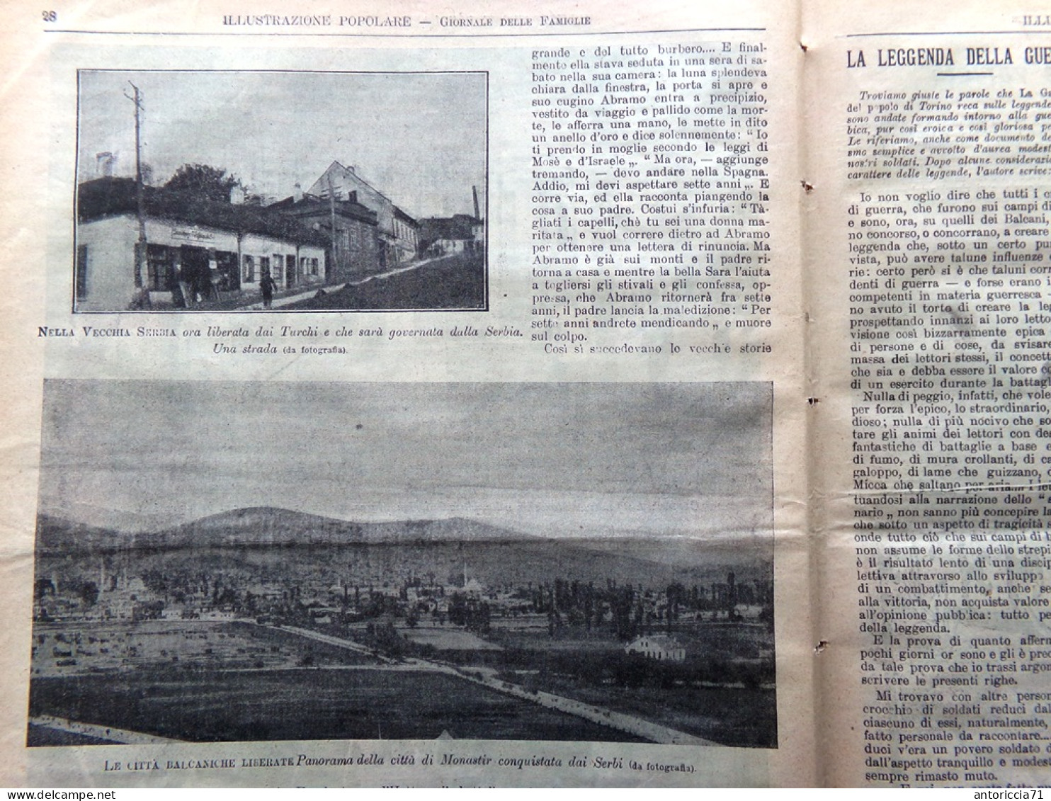 L'Illustrazione Popolare 12 Dicembre 1912 Candia Rodi Monastir Serbia Telapatia - Sonstige & Ohne Zuordnung