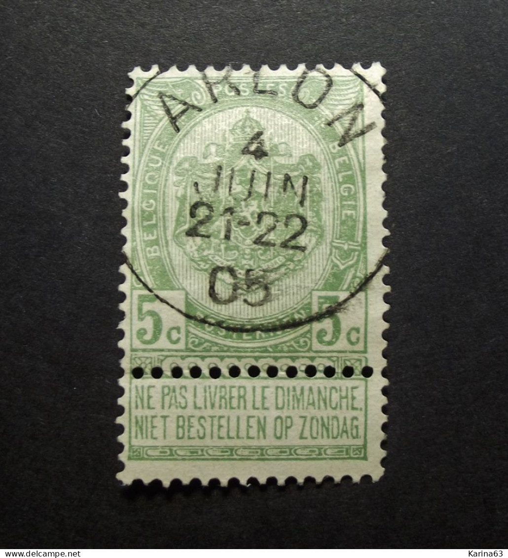 Belgie Belgique - 1893 - COB/OBP  56 -  1 Value  - Arlon - 1905 - 1893-1900 Schmaler Bart
