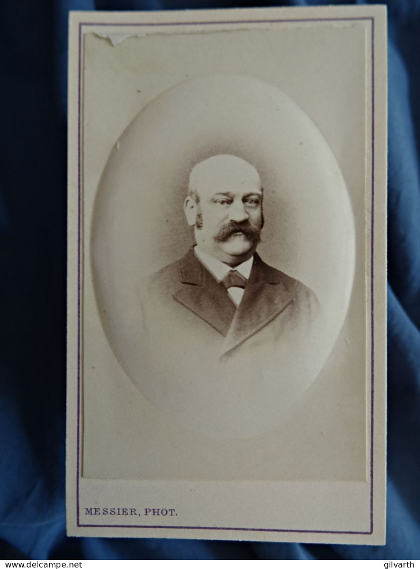 Photo CDV Messier  Paris  Portrait Homme Chauve  Grosse Moustache  CA 1870-75 - L680A - Anciennes (Av. 1900)