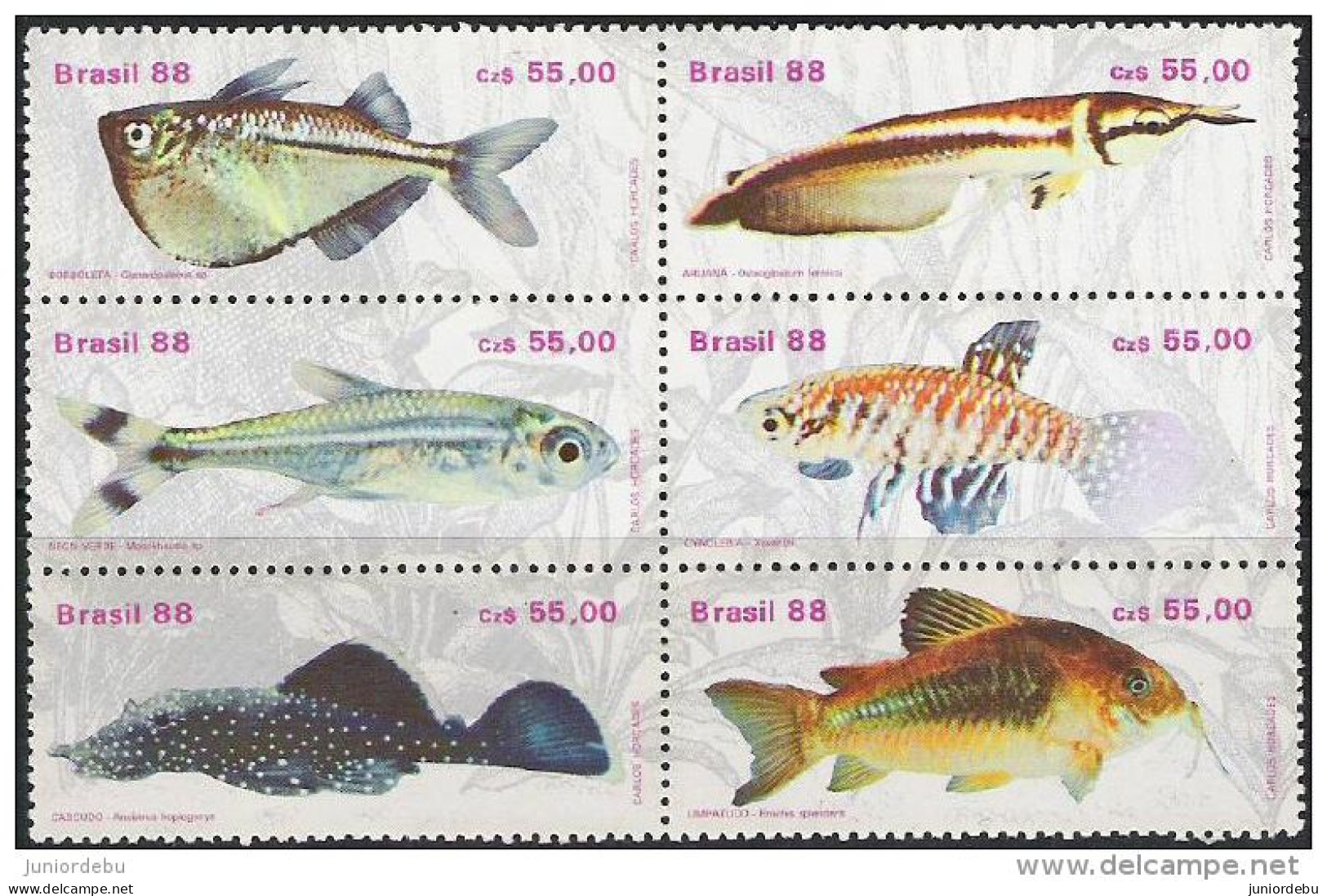 BRASIL - 1988 - FISHES - MNH. ( Complete Set ) ( OL 03/08/2014) - Ungebraucht