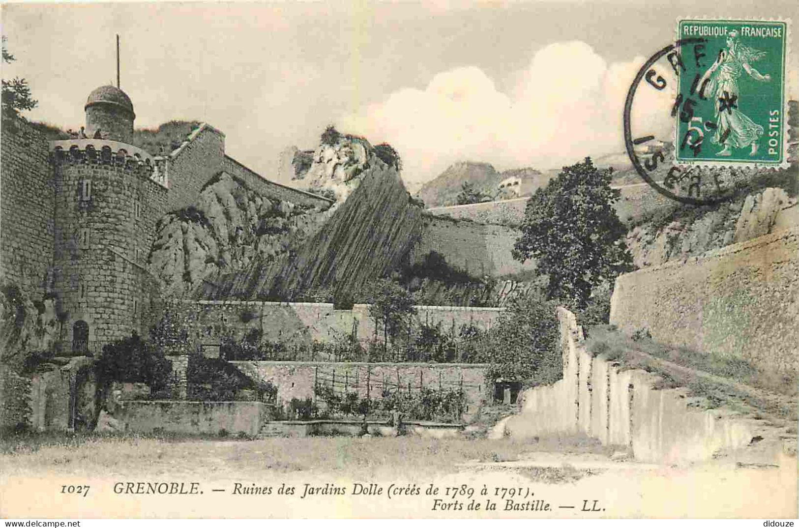 38 - Grenoble - Ruines Des Jardins Dolle - Forts De La Bastille - CPA - Oblitération Ronde De 1914 - Voir Scans Recto-Ve - Grenoble
