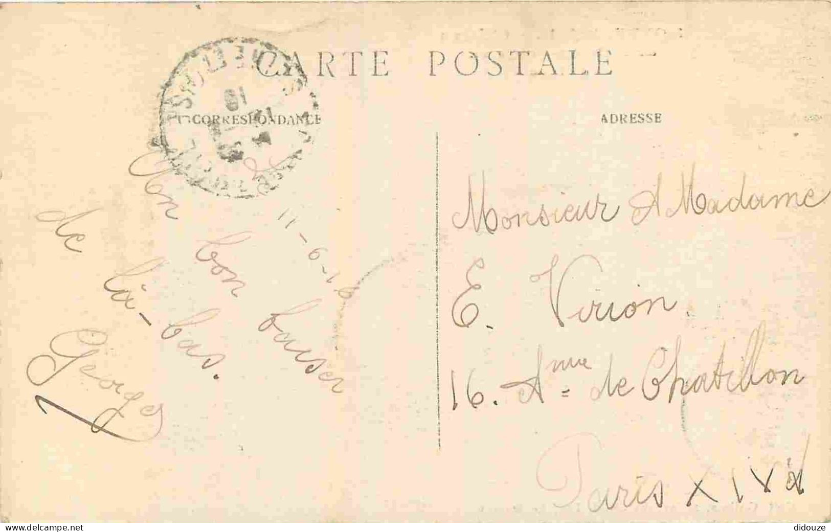 93 - Montfermeil - Château De Maisons Rouge Vu De Face - Animée - CPA - Oblitération Ronde De 1916 - Voir Scans Recto-Ve - Montfermeil
