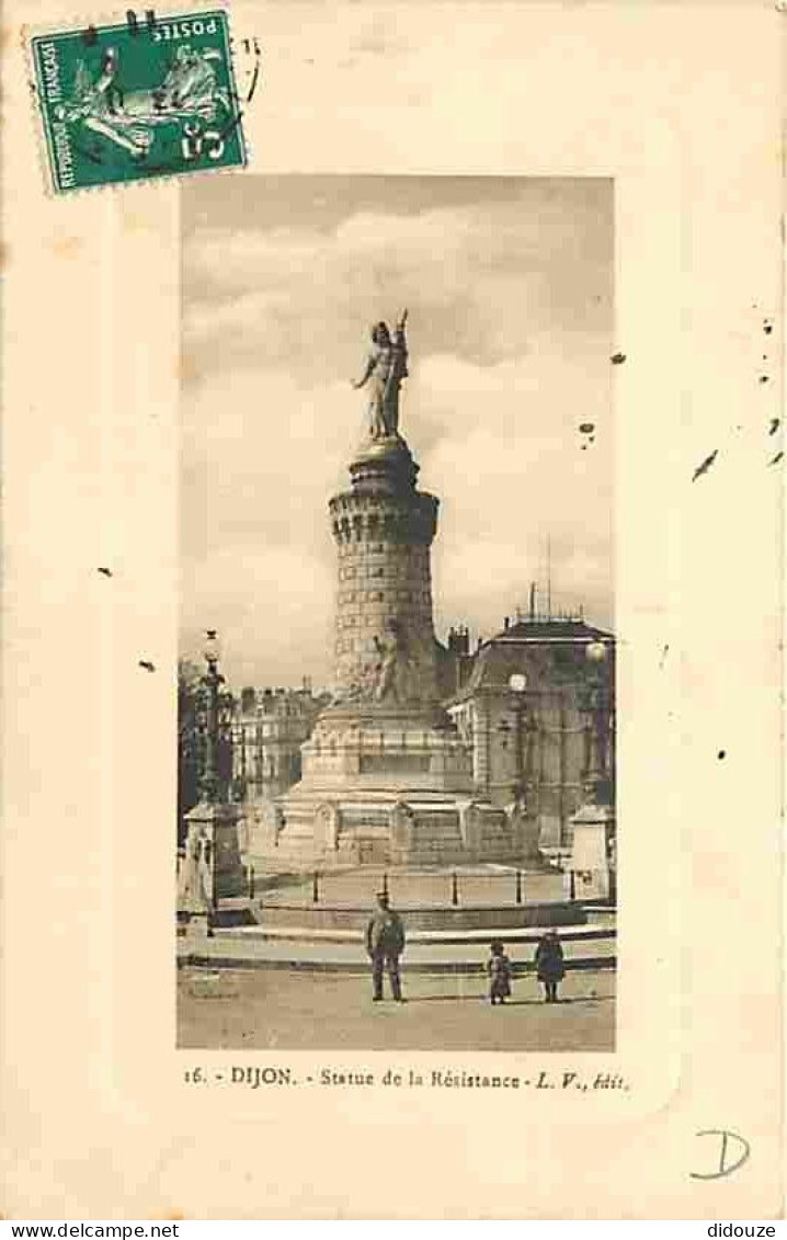 21 - Dijon - Statue De La Résistance - Animée - Oblitération Ronde De 1911 - Etat Léger Pli Visible - CPA - Voir Scans R - Dijon