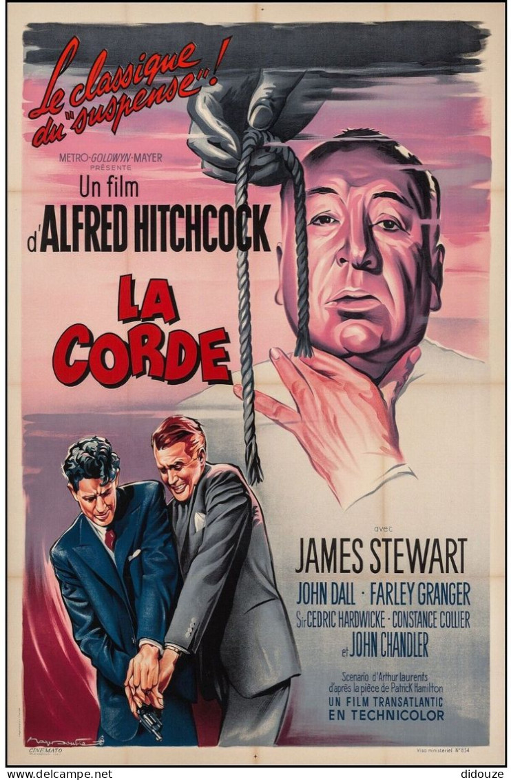 Cinema - La Corde - Alfred Hitchcock - James Stewart - Illustration Vintage - Affiche De Film - CPM - Carte Neuve - Voir - Affiches Sur Carte