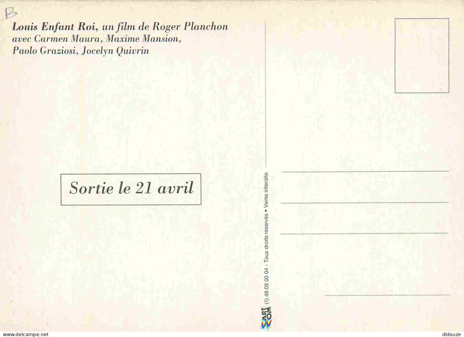 Cinema - Affiche De Film - Louis Enfant Roi - CPM - Voir Scans Recto-Verso - Afiches En Tarjetas