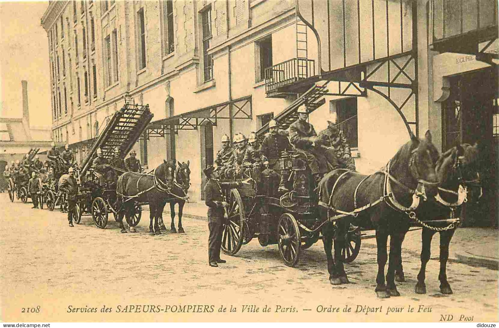 Reproduction CPA - Métiers - Sapeurs Pompiers - Services Des Sapeurs Pompiers De La Ville De Paris - Ordre De Départ Pou - Firemen