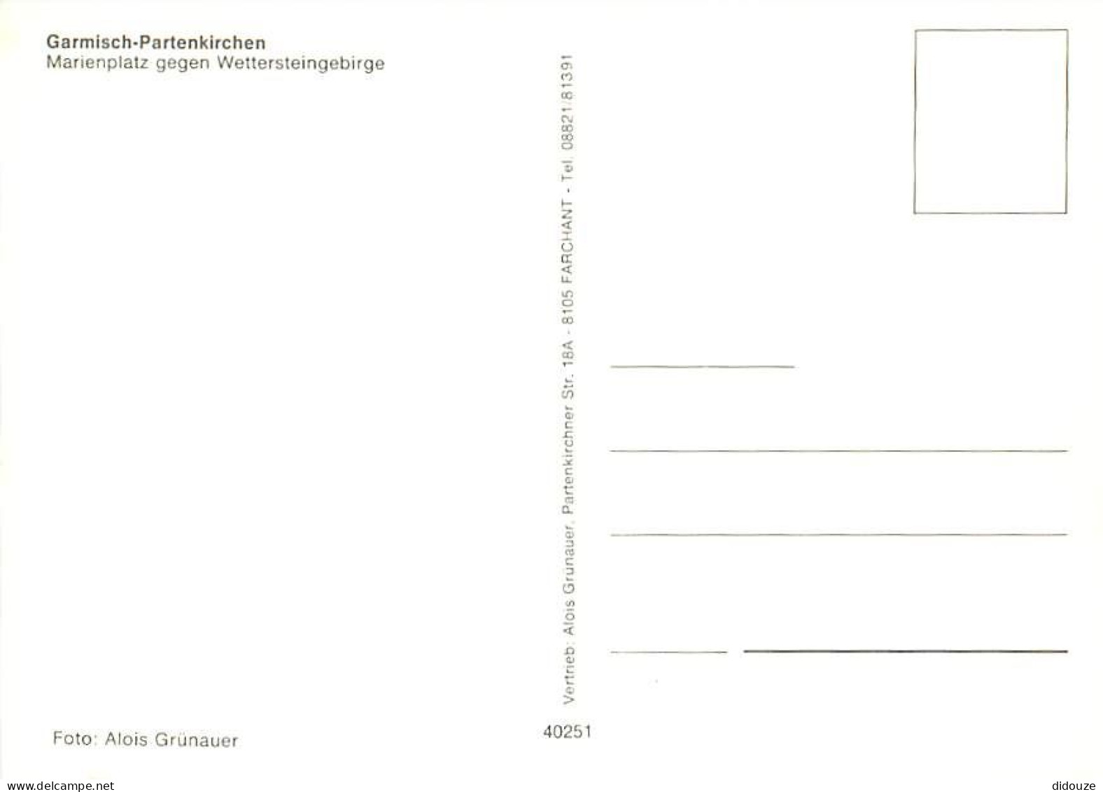 Automobiles - Allemagne - Deutschland - Garmisch-Partenkirchen - Marienpiatz Gegen Wettersteingebirge - Carte Neuve - CP - Passenger Cars