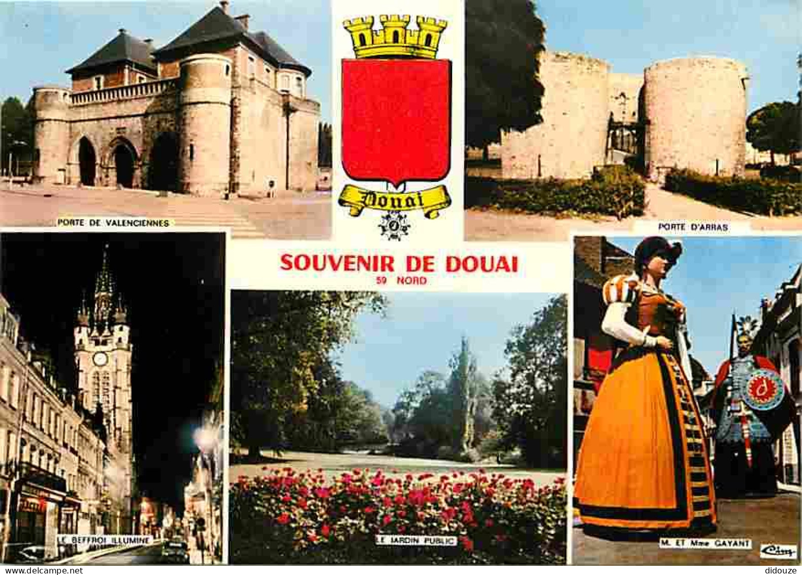 59 - Douai - Multivues - Les Géants Monsieur Et Madame Gayant - Blasons - Carte Neuve - CPM - Voir Scans Recto-Verso - Douai
