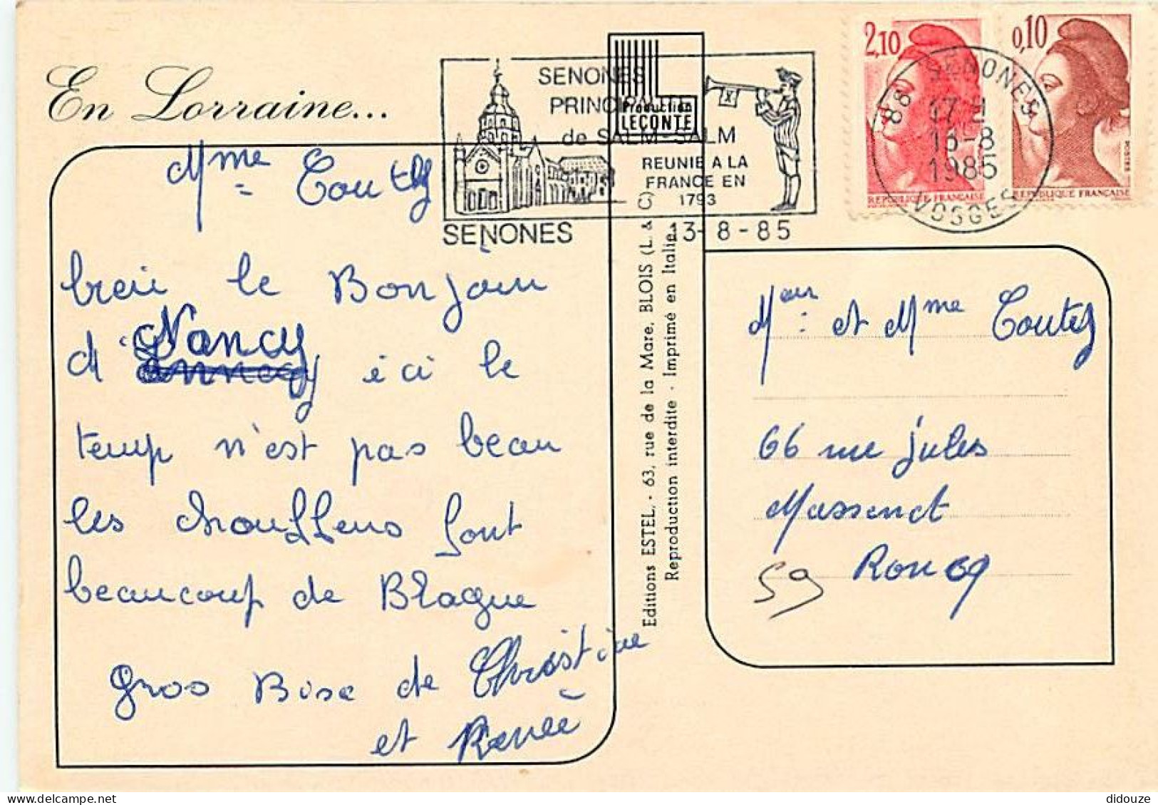 54 - Nancy - La Place Stanislas - Flamme Postale De Senones - CPM - Voir Scans Recto-Verso - Nancy