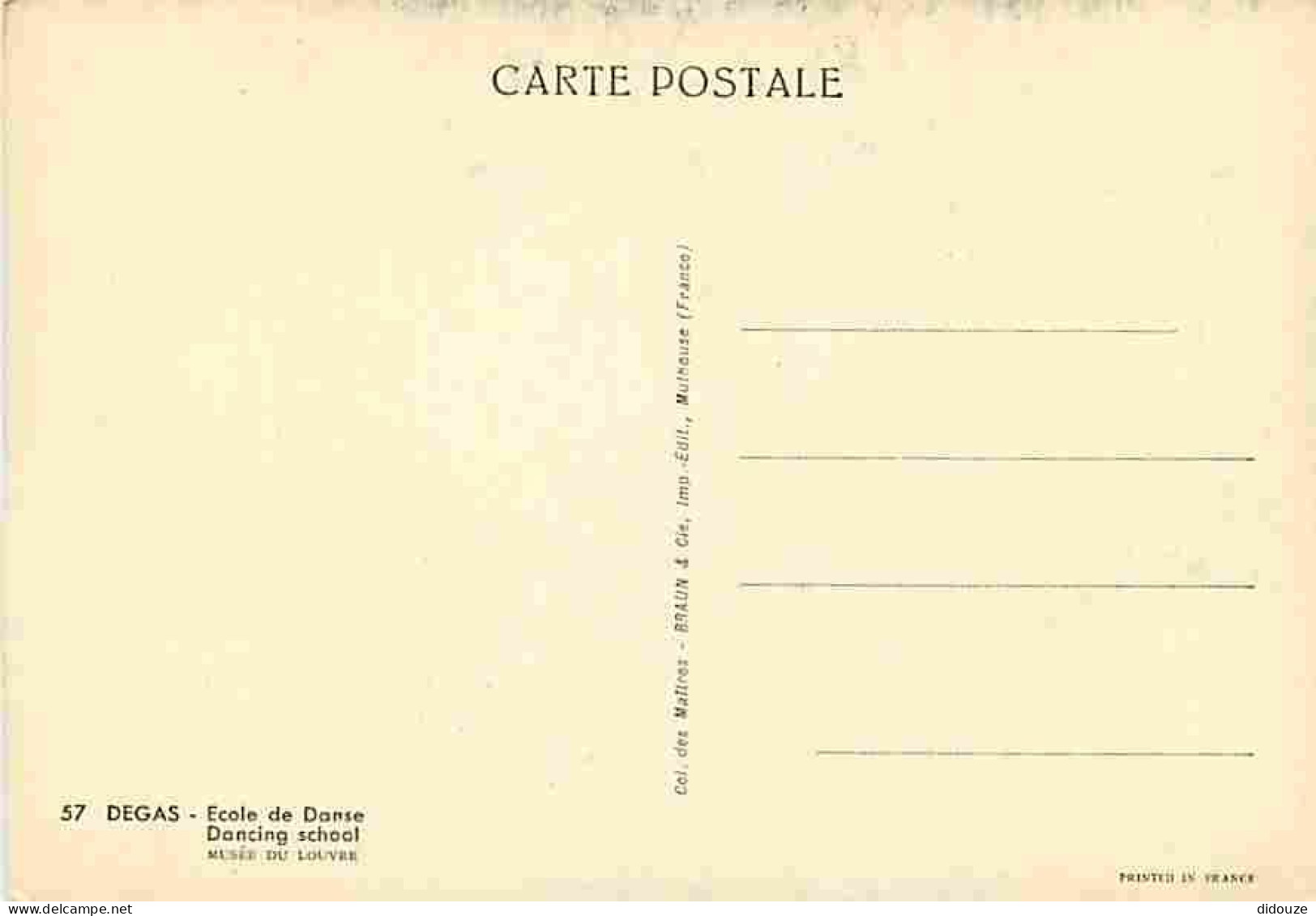 Art - Peinture - Edgar Degas - Ecole De Danse - Musée Du Louvre - Carte Neuve - CPM - Voir Scans Recto-Verso - Paintings