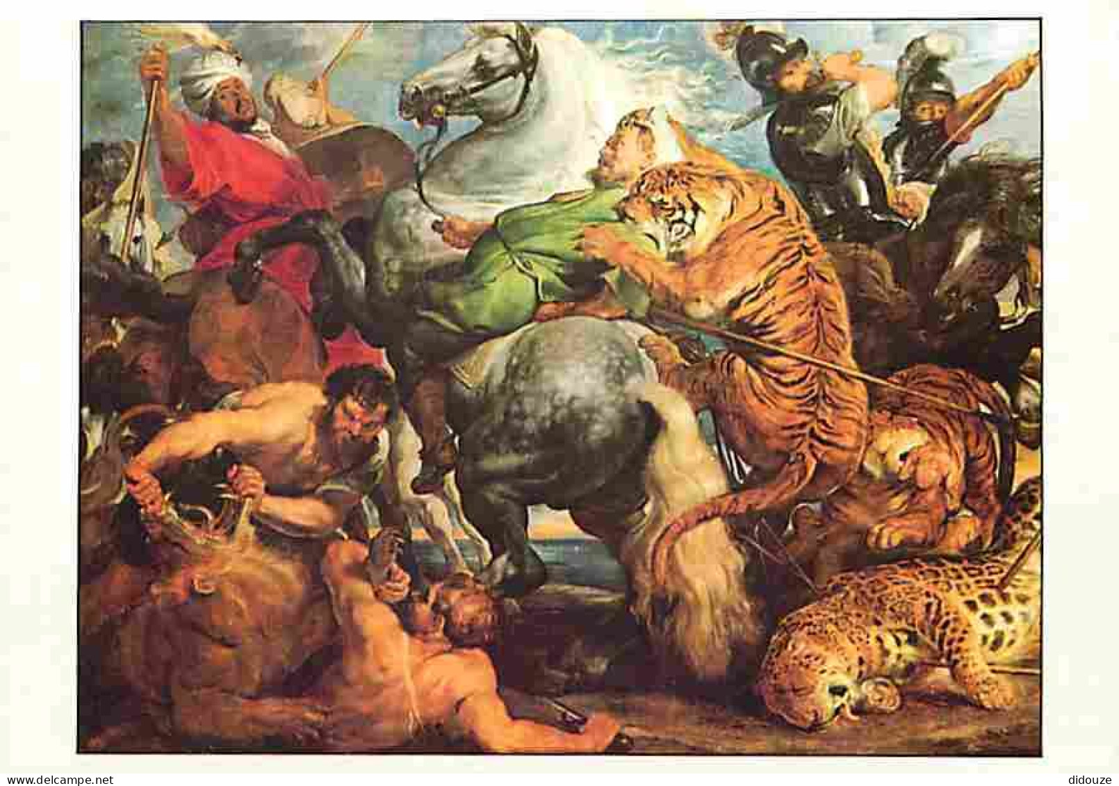 Art - Peinture - Pierre Paul Rubens - Chasse Aux Lions Et Aux Tigres - Description De La Carte Au Dos - Carte Neuve - CP - Peintures & Tableaux