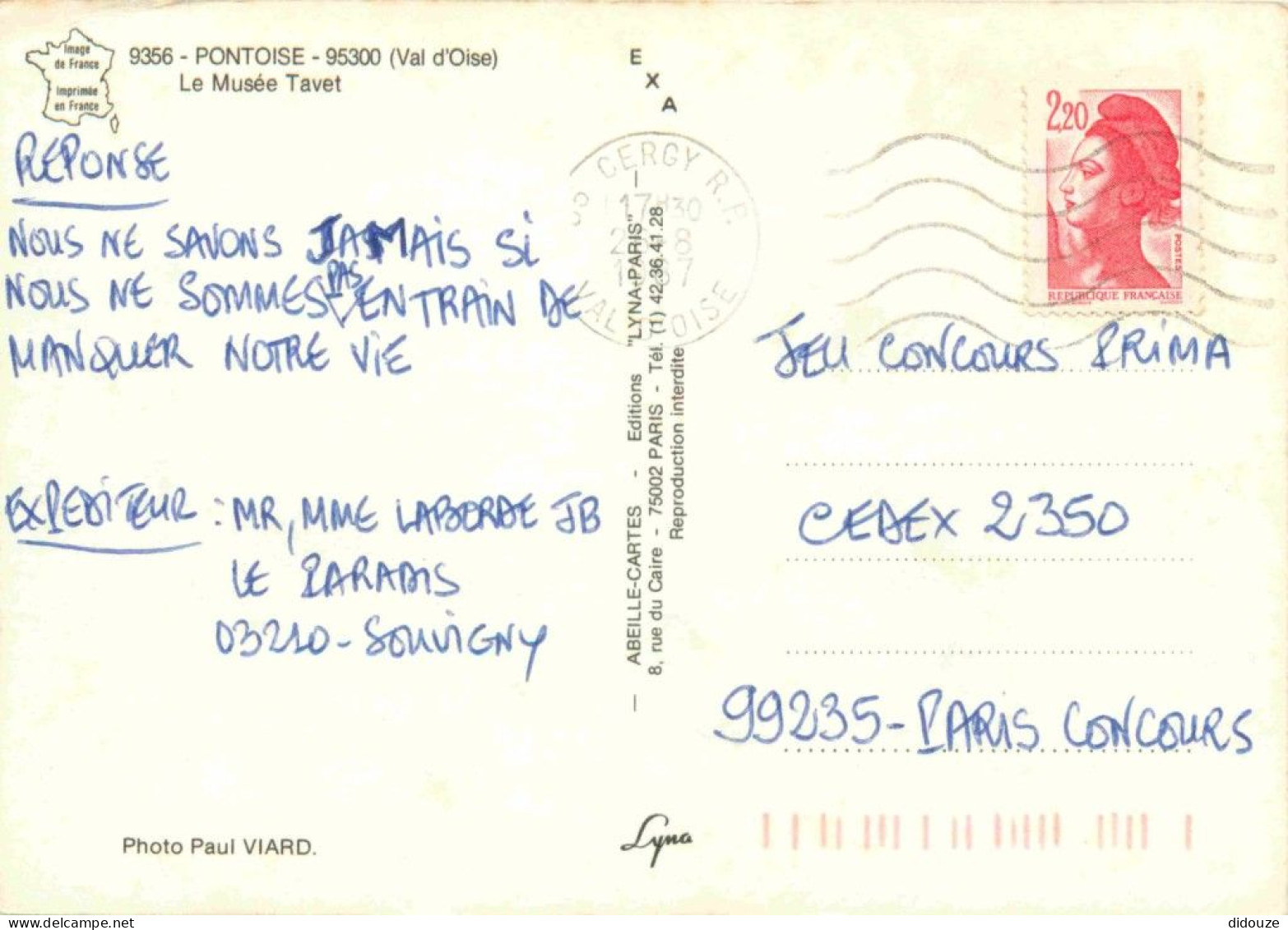 95 - Pontoise - Musée Tavet - CPM - Voir Scans Recto-Verso - Pontoise