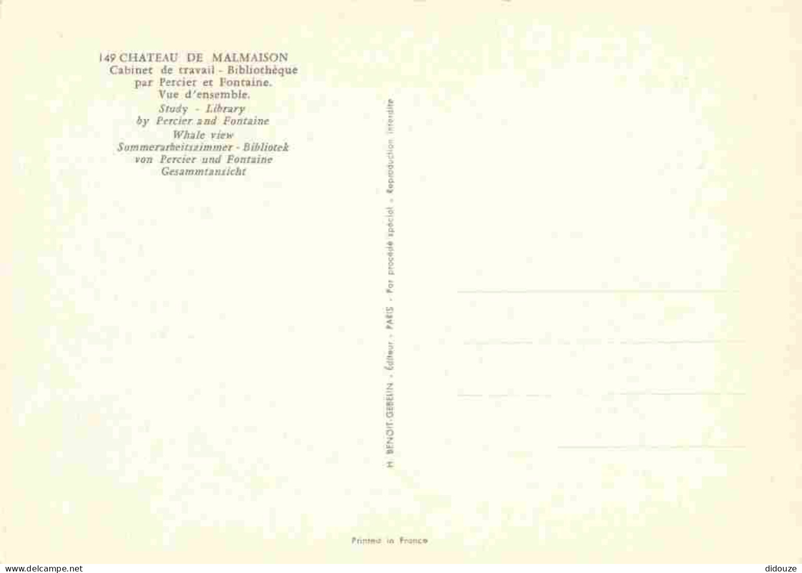 92 - Rueil-Malmaison - Intérieur Du Château - Le Cabinet De Travail - Bibliothèque - CPM - Voir Scans Recto-Verso - Rueil Malmaison