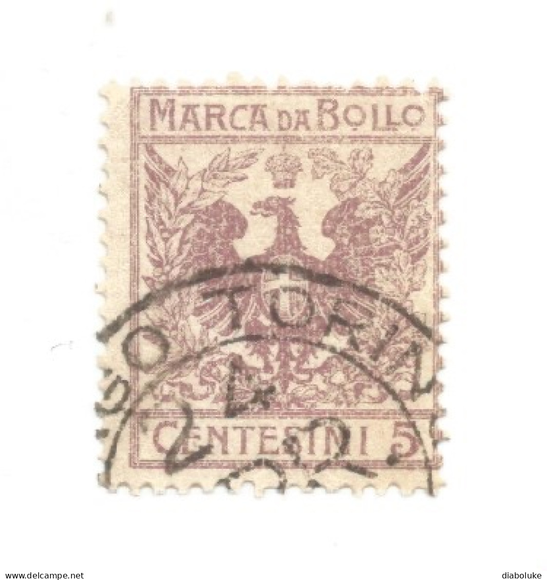 (REGNO D'ITALIA) 1905, AQUILA SABAUDA, 5c - 1 Marca Da Bollo Usata, Annullo Da Periziare - Fiscaux