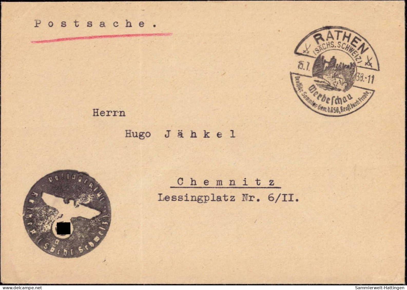 604286 | Postsache Mit Dienstsiegel Und Sonderstempel Des Postamt, Theater, Karl May | Kurort Rathen (O 8324) - Enveloppes