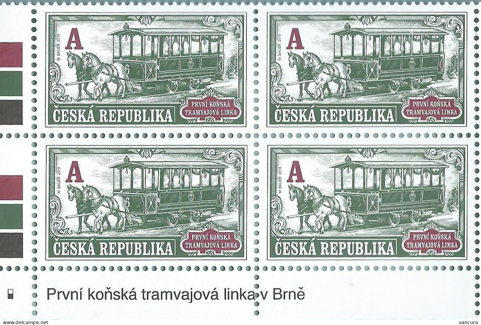 1036 Czech Republic First Horse-drawn Tram Line 2019 - Unused Stamps