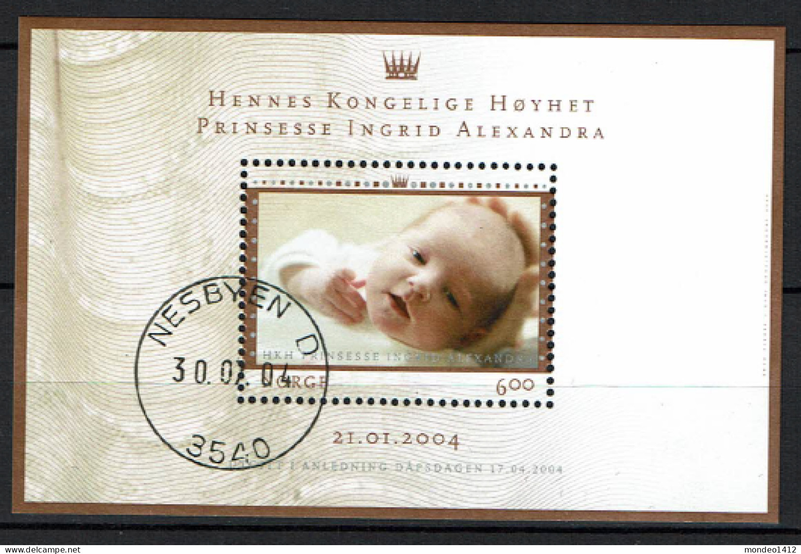 Norway 2004 - Yv. Bloc 28 -  Mi. Block 27 - Gest./obl./used - Naissance De La Princesse Ingrid Alexandra - Blocks & Sheetlets