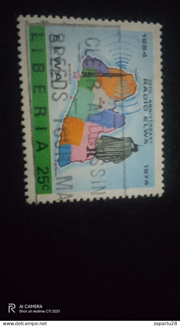 LİBERİA-1984         25   CENT              USED - Liberia