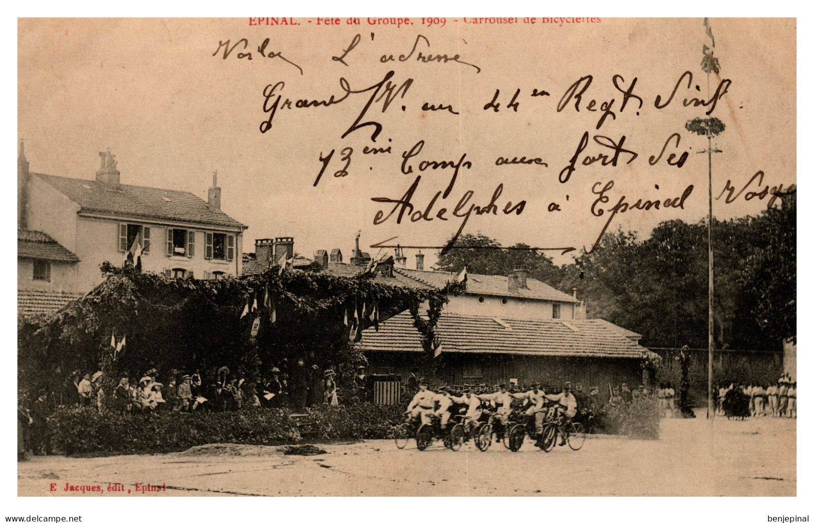 Epinal (Intérieur Casernes Contades) - Fête Du Groupe 1909 - Carrousel De Bicyclettes - Epinal