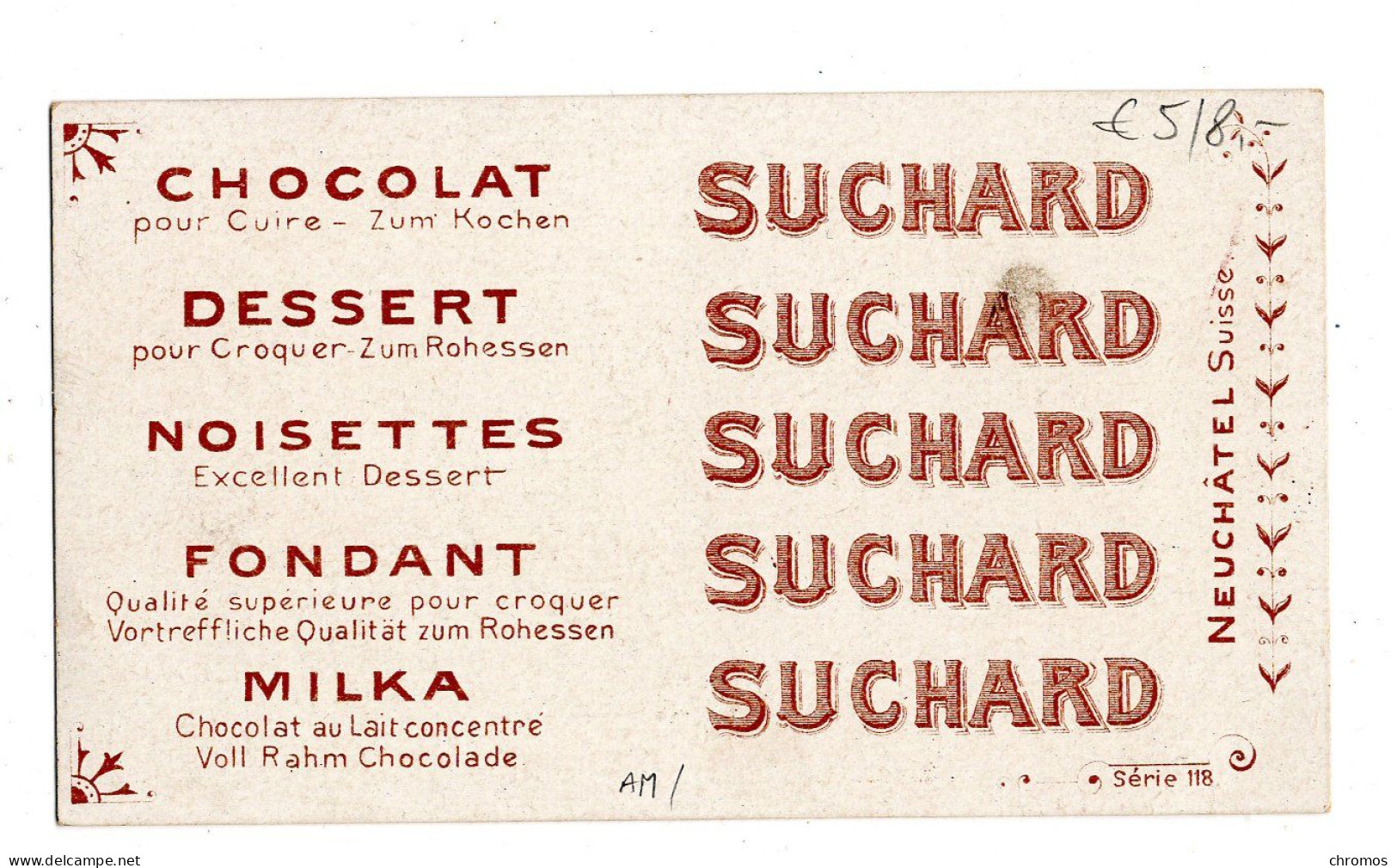 Chromo Chocolat Suchard, S 118 / 4, Bataille En Suisse, Näfels - Suchard