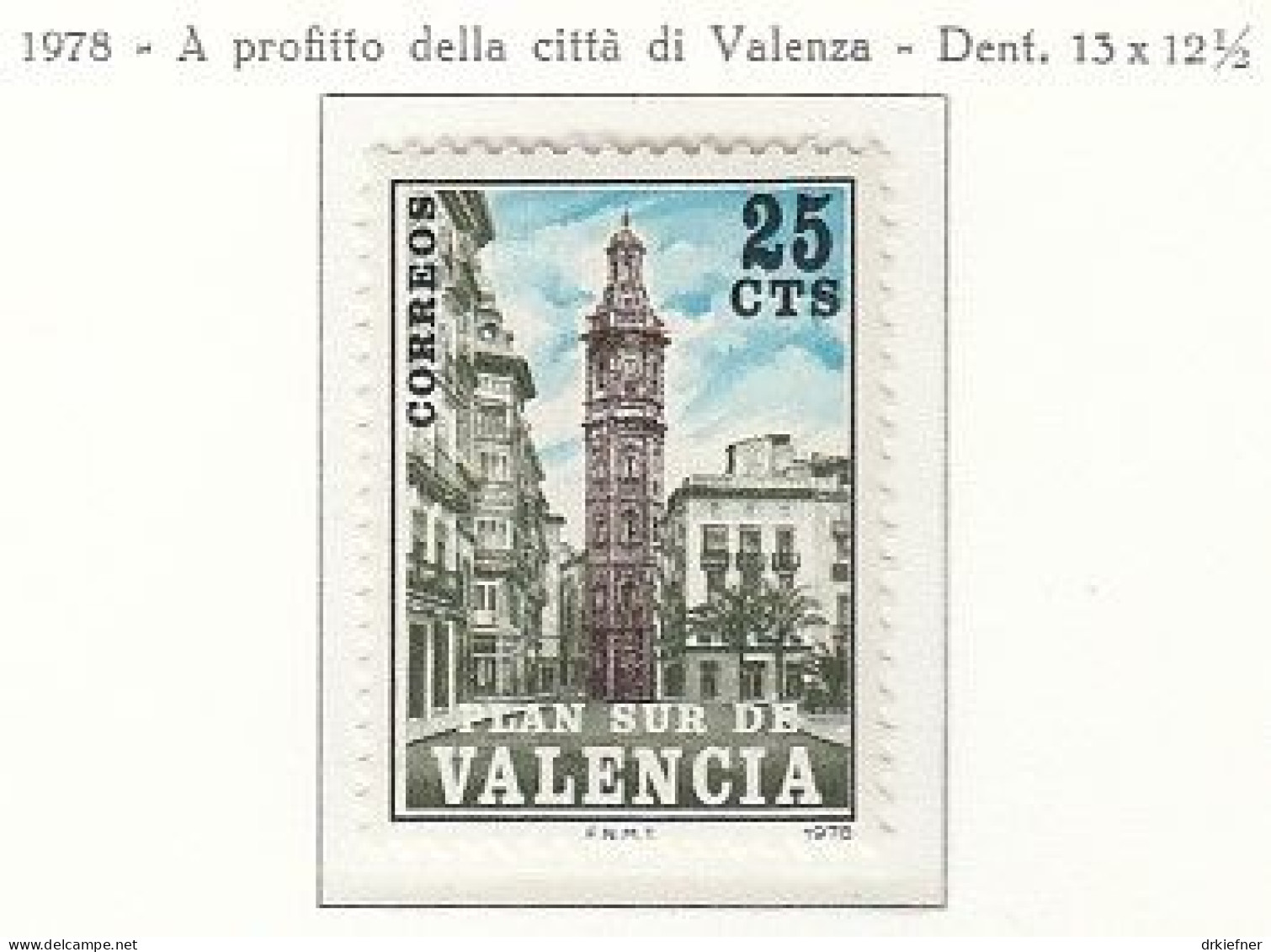 SPANIEN  Zwangszuschlagsmarke VALENCIA 8, Postfrisch **, 1978 - Fiscaux