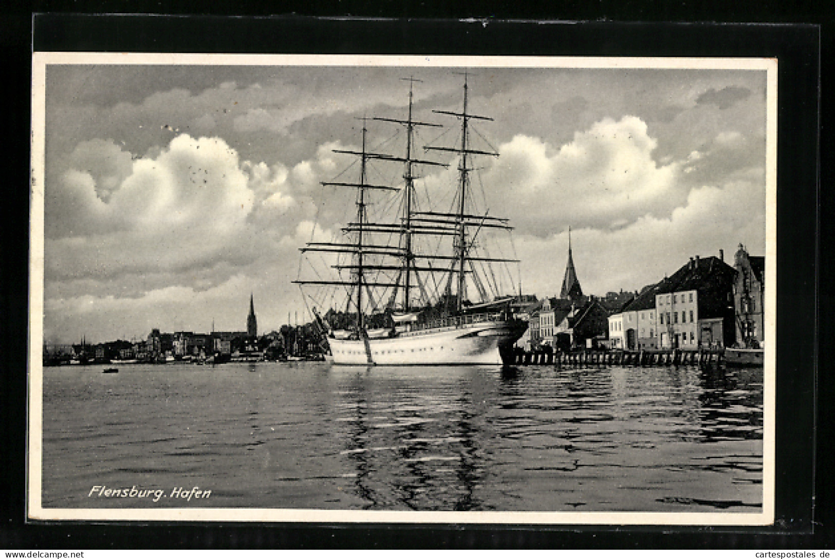 AK Flensburg, Segelschiff Am Hafen  - Flensburg