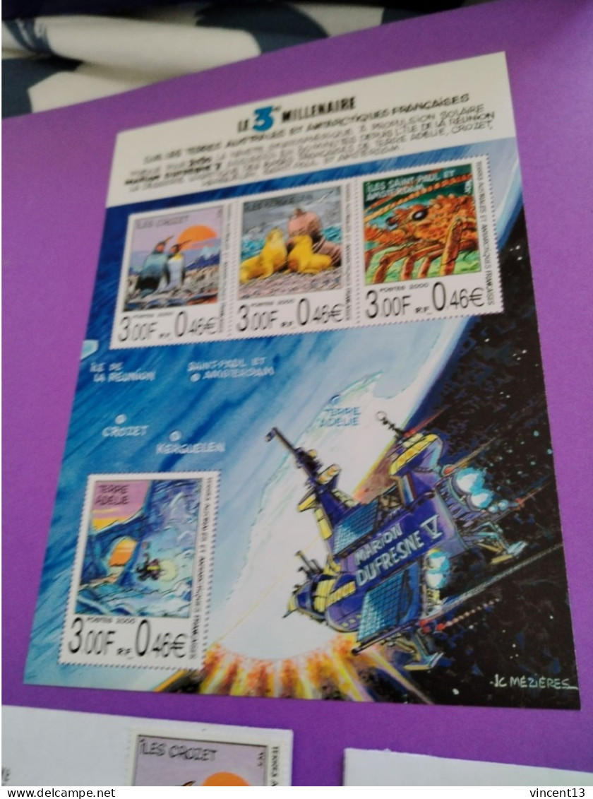 TAAF Bloc Xx Mint Année 2000 Et 3 Fdc - Unused Stamps