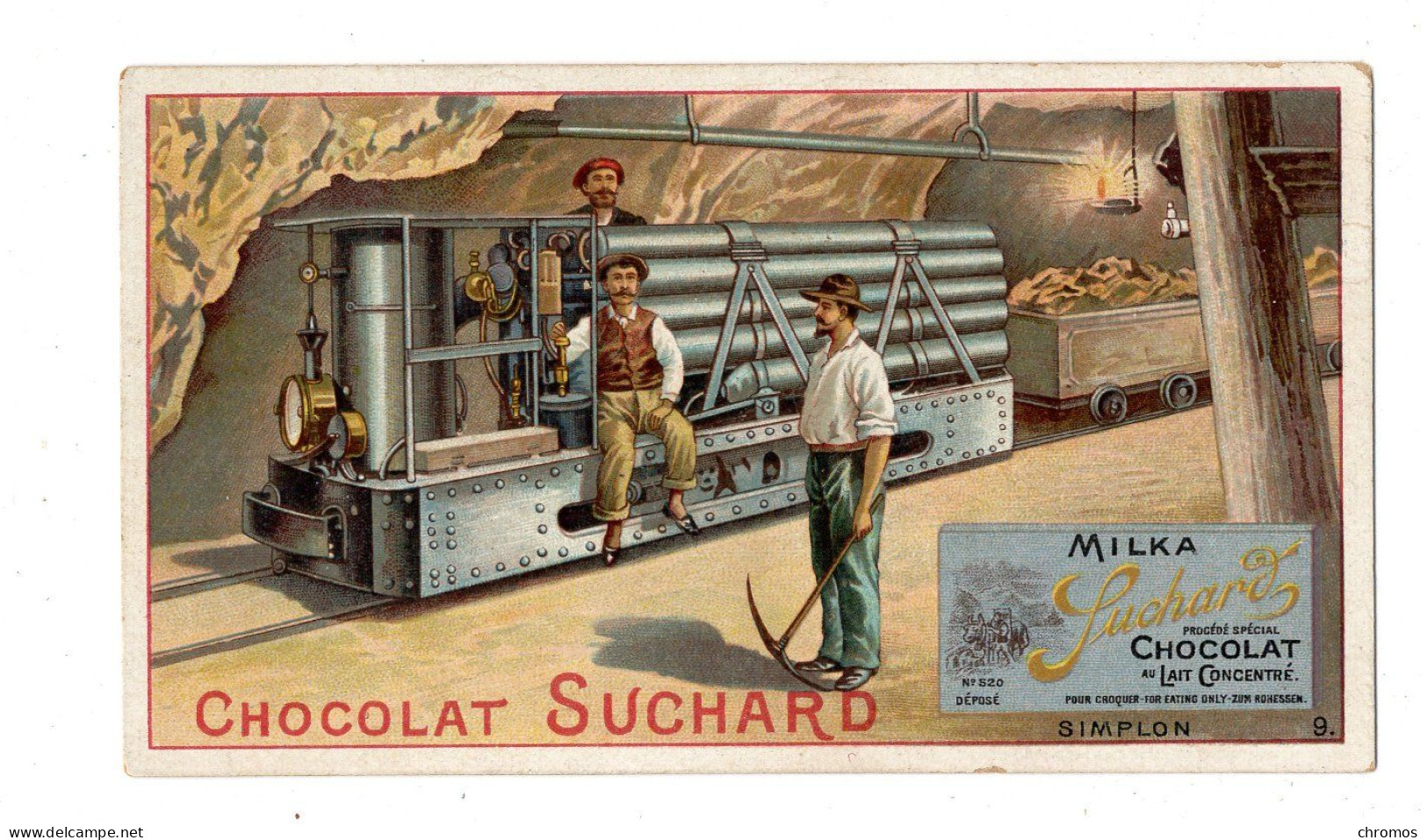 Chromo Chocolat Suchard, S 126 / 9, Simplon , Mineurs, Suisse - Suchard