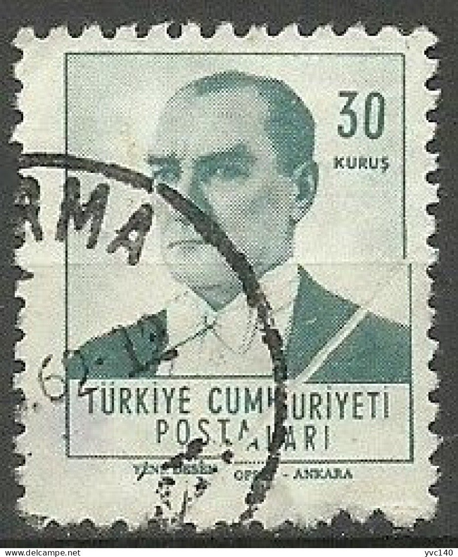 Turkey; 1961 Regular Stamp 30 K. "Pleat ERROR" - Oblitérés