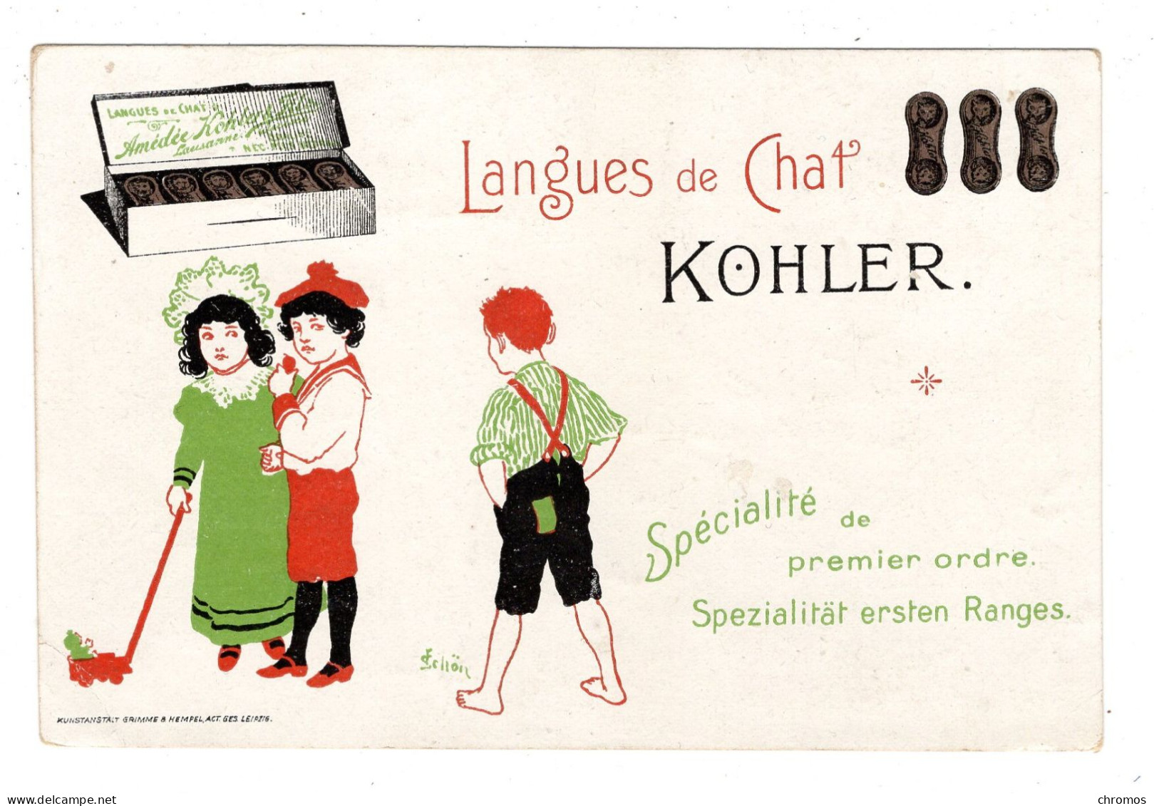 Chromo Chocolat Kohler, Lausanne, Suisse, Format Carte Postale - Autres & Non Classés