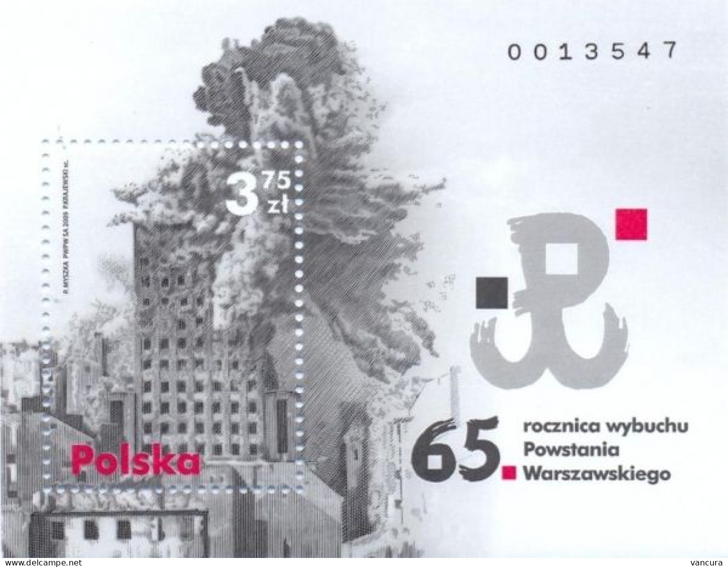 ** A 154 Poland 65th Anniversary Of The Warsaw Uprising 2009 - Guerre Mondiale (Seconde)