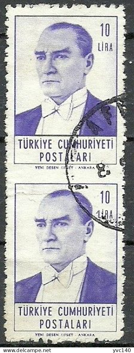 Turkey; 1961 Regular Stamp 10 L. ERROR "Partially Imperf." - Used Stamps