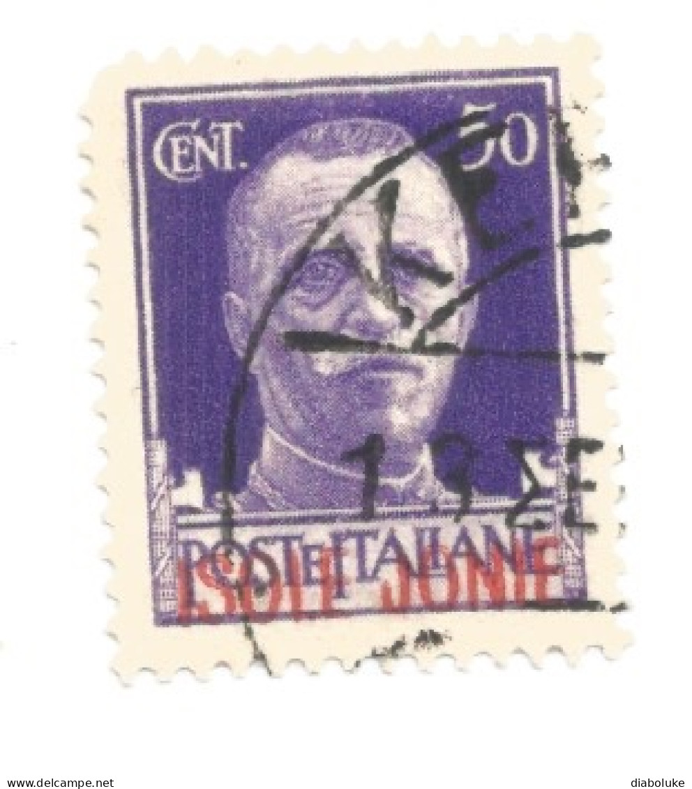 (COLONIE E POSSEDIMENTI) 1941, ISOLE JONIE, SOPRASTAMPATI, 50c - Francobollo Usato (CAT. SASSONE N.6) - Îles Ioniennes