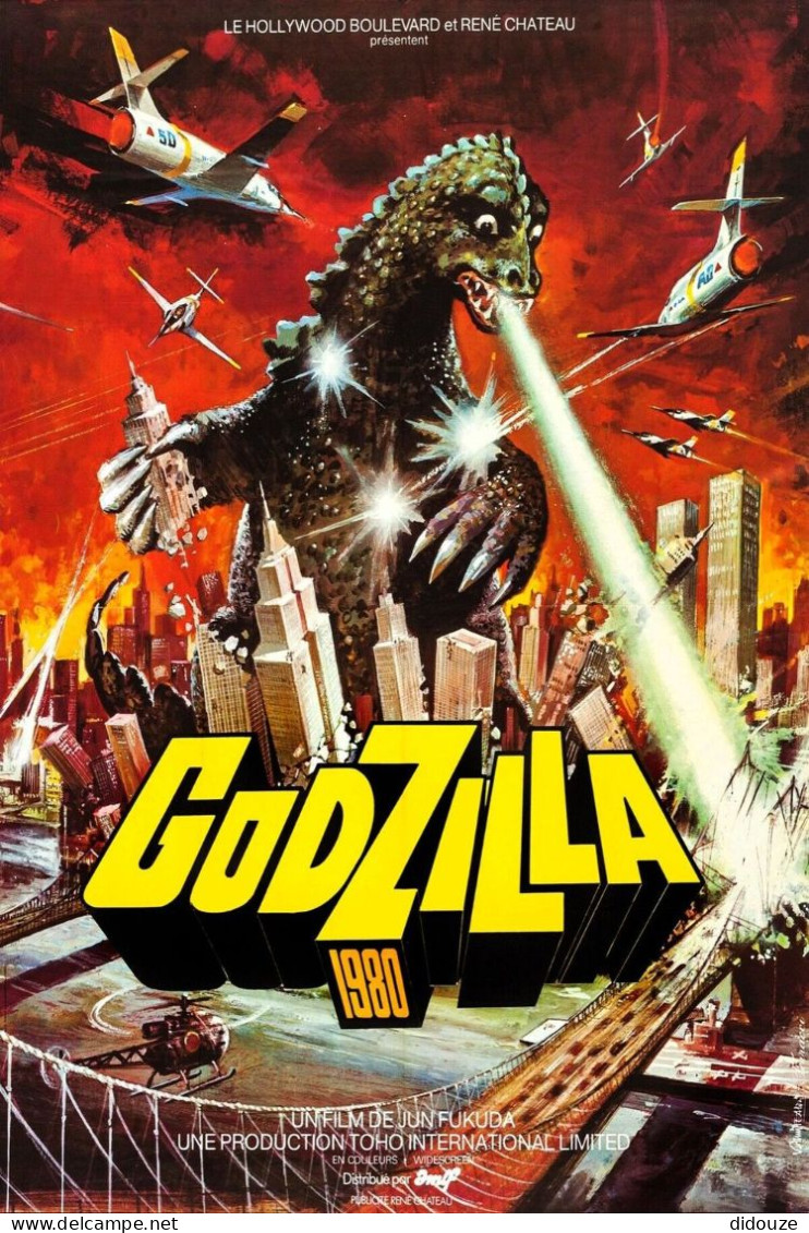 Cinema - Godzilla 1980 - Illustration Vintage - Affiche De Film - CPM - Carte Neuve - Voir Scans Recto-Verso - Affiches Sur Carte
