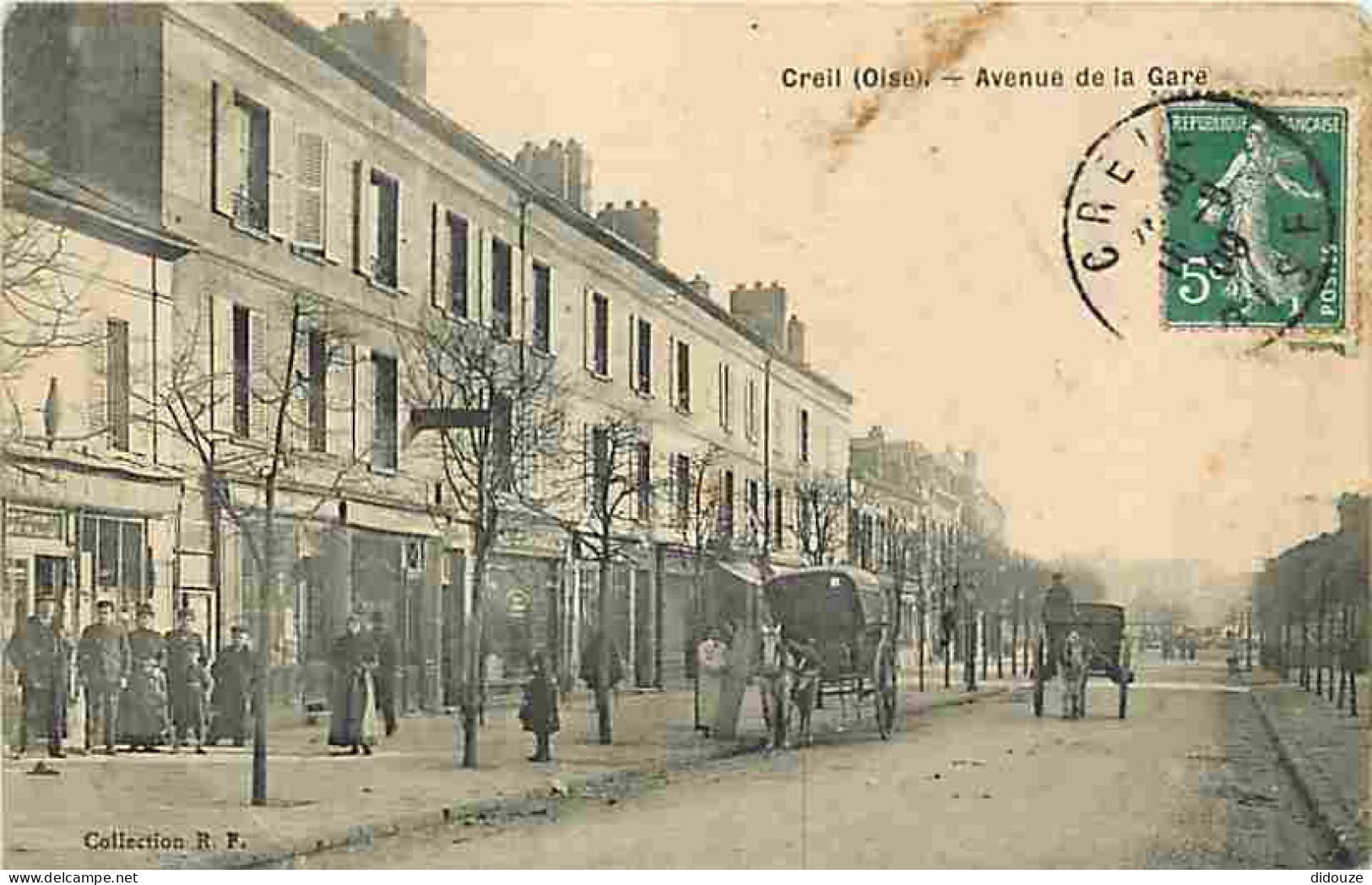 60 - Creil - Avenue De La Gare - Animée - CPA - Voir Scans Recto-Verso - Creil