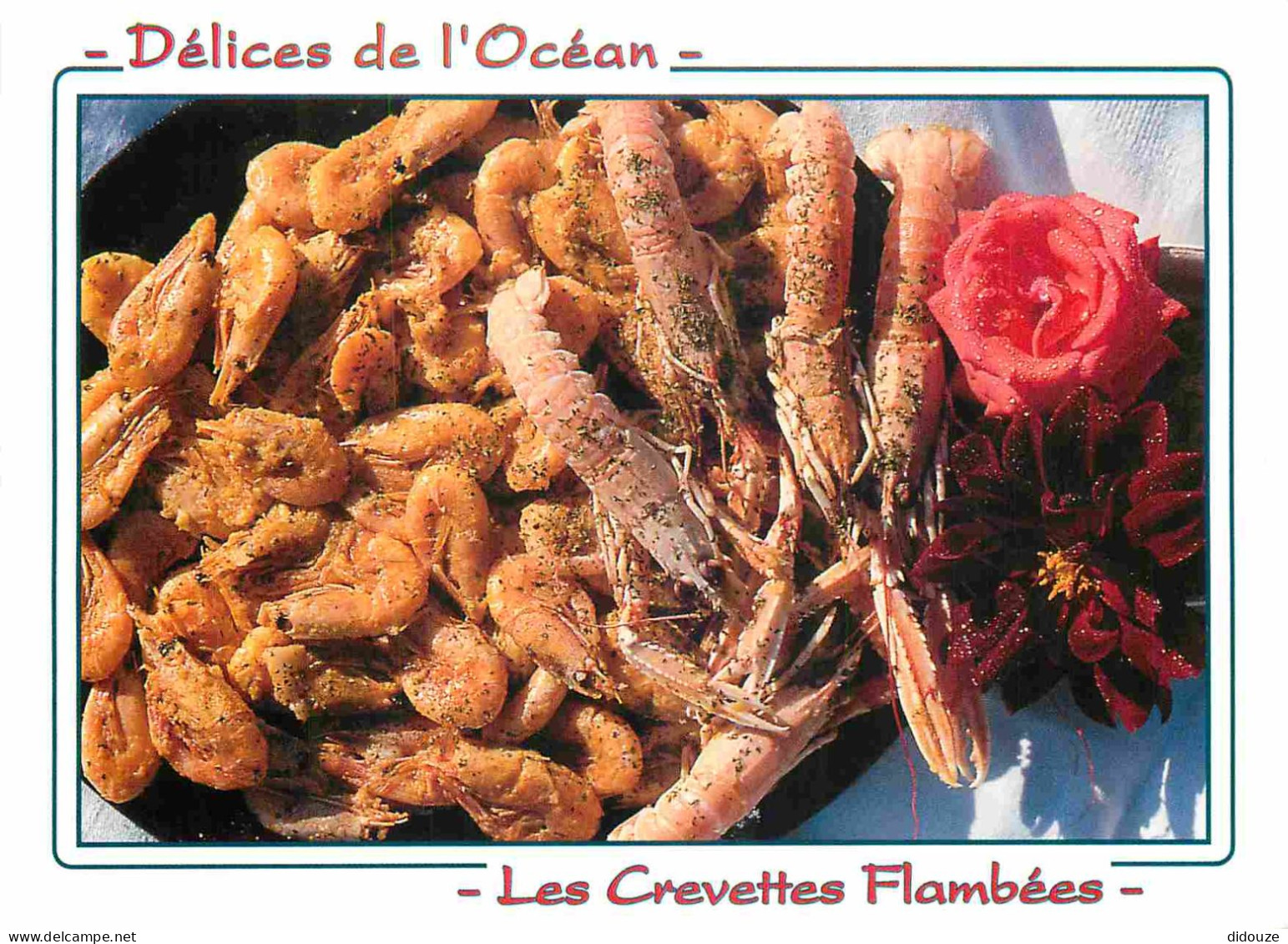 Recettes De Cuisine - Crevettes Flambées - Gastronomie - CPM - Carte Neuve - Voir Scans Recto-Verso - Recettes (cuisine)