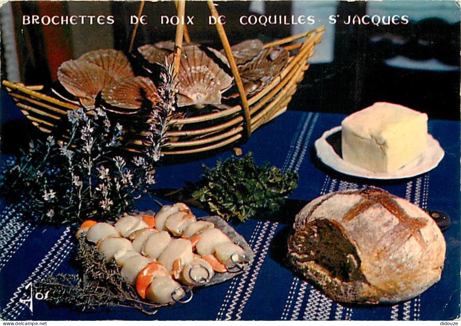 Recettes De Cuisine - Brochettes De Noix De Coquilles Saint Jacques - Gastronomie - CPM - Voir Scans Recto-Verso - Recettes (cuisine)