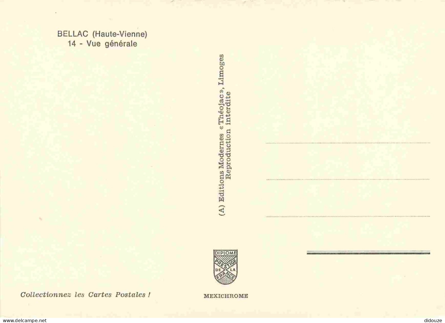 87 - Bellac - Vue Générale - CPM - Carte Neuve - Voir Scans Recto-Verso - Bellac