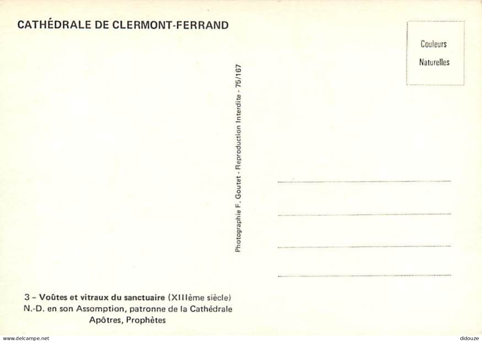 63 - Clermont Ferrand - Intérieur De La Cathédrale - Voûtes Et Vitraux Du Sanctuaire - CPM - Carte Neuve - Voir Scans Re - Clermont Ferrand