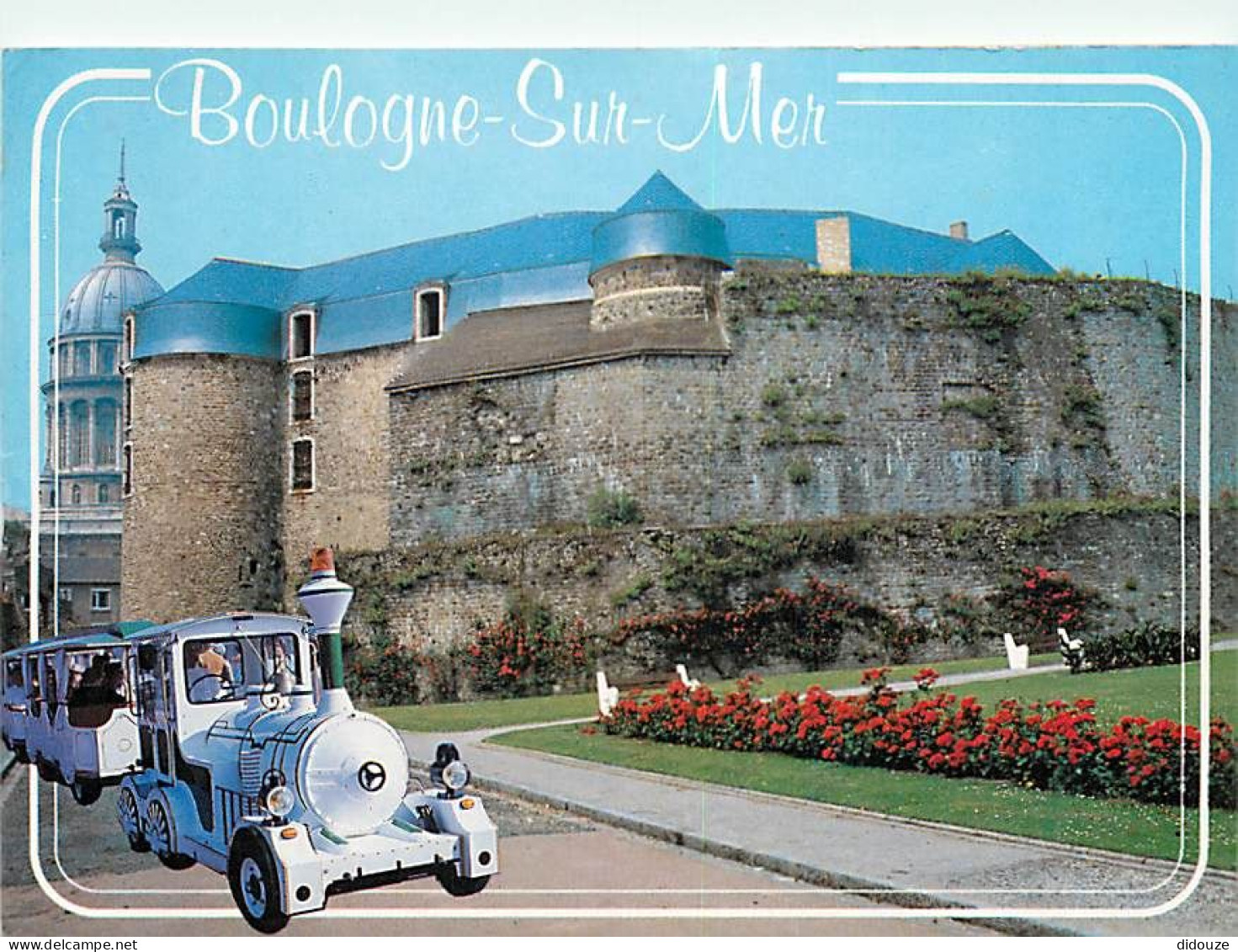 62 - Boulogne Sur Mer - Le Château Et Le Dôme De La Cathédrale - Le Petit Train - Fleurs - CPM - Voir Scans Recto-Verso - Boulogne Sur Mer