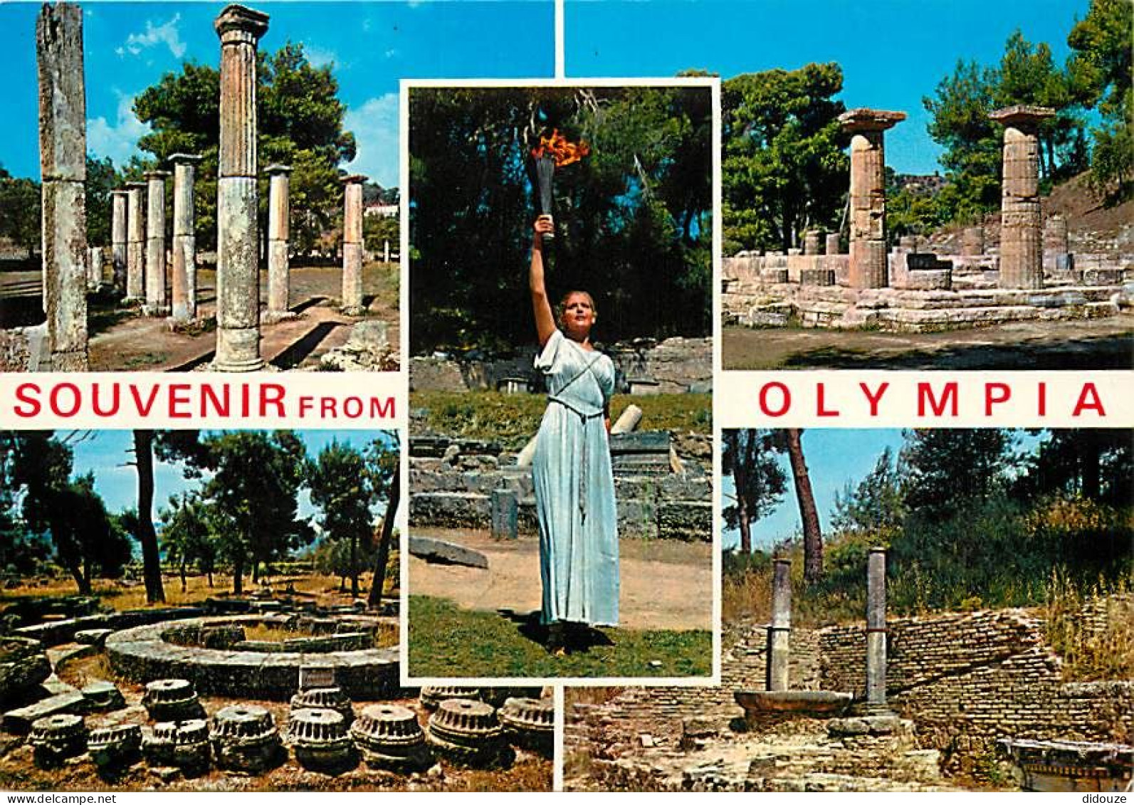 Grèce - Athènes - Athína - Olympie - Multivues - Flamme Olympique - JO - Jeux Olympiques - Carte Neuve - CPM - Voir Scan - Grèce