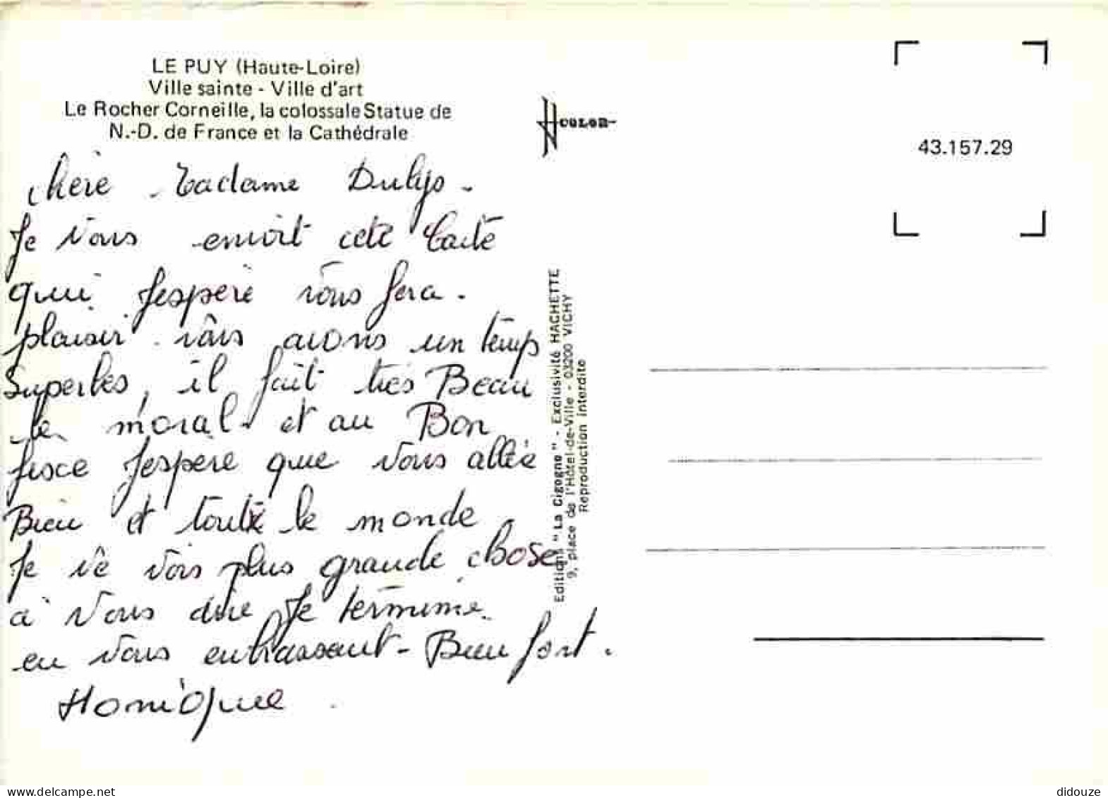 43 - Le Puy En Velay - Rocher Corneille - Statue De Notre-Dame De France - Cathédrale - CPM - Voir Scans Recto-Verso - Le Puy En Velay