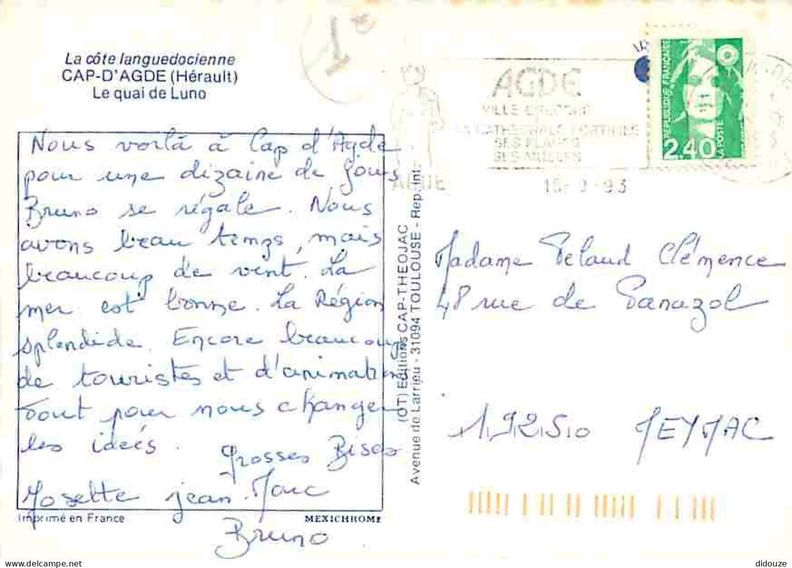34 - Le Cap D'Agde - Le Quai De Luno - Bateaux - Flamme Postale De Agde - CPM - Voir Scans Recto-Verso - Agde