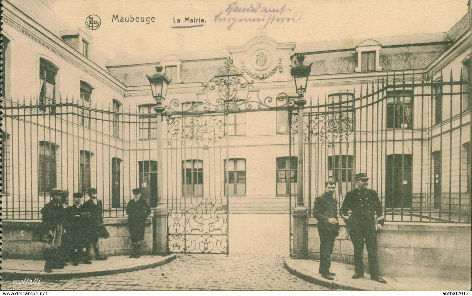 Superrar Maubeuge (59) La Mairie Soldaten Uniform Kinder Vor Dem Rathaus 8.6.1914 Feldpost - Maubeuge