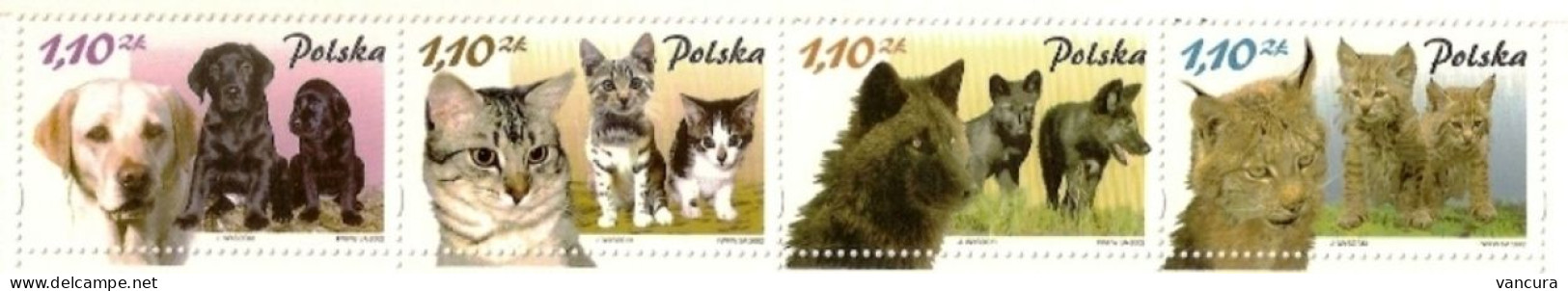 ** 3810-13 Poland Dogs And Cats 2002 - Dogs